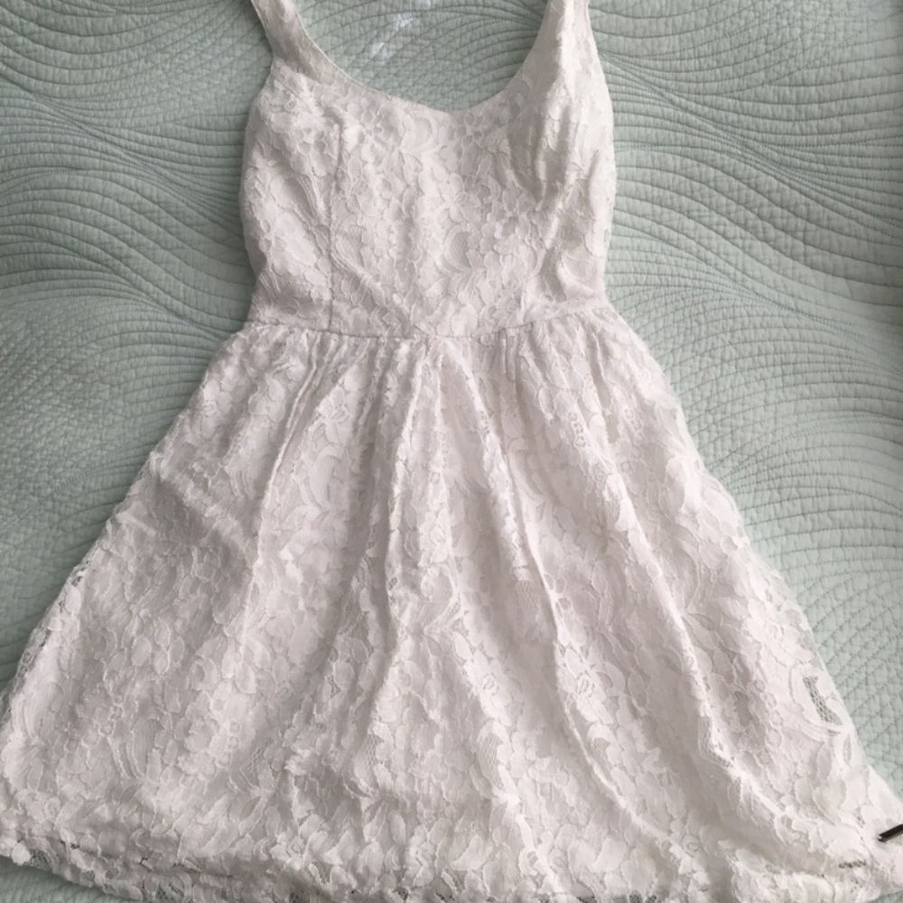 Hollister White lace dress.